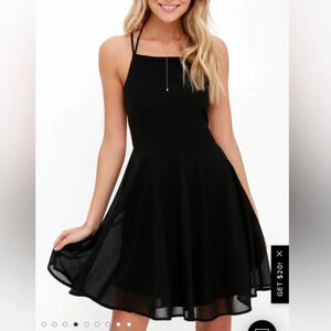 Lulus Good Deeds Lace-Up Dress in Black Size extra small